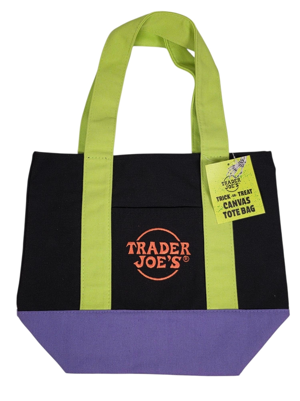Trader Joe's Trick Or Treat Black Mini Canvas Tote Bag 2025 Sold Out in Stores